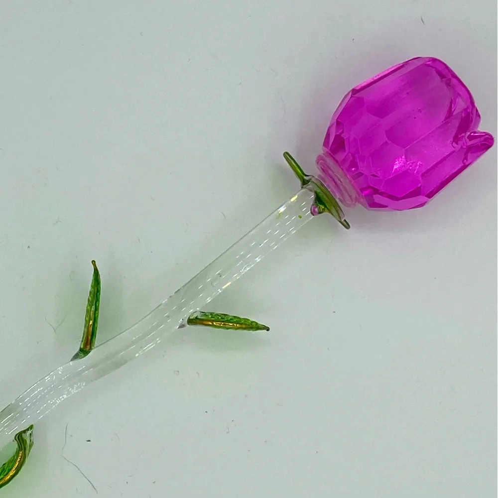 Cut Glass Rosebud Stems - Pinks
